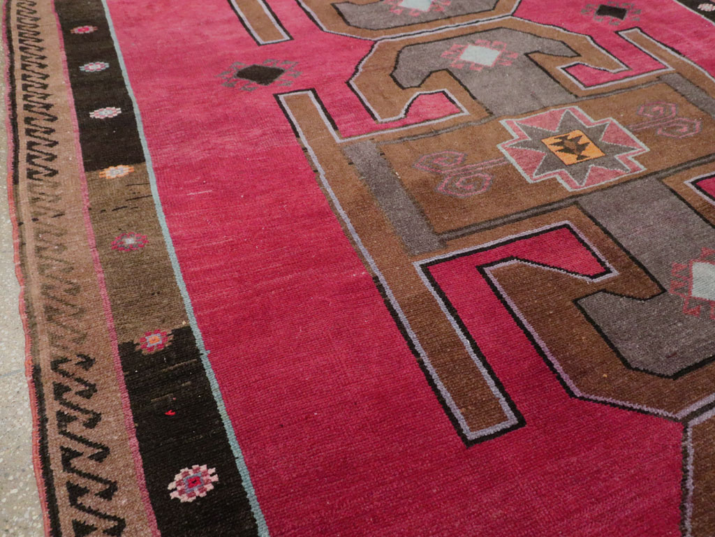 Vintage Turkish Anatolian Wide Gallery Runner, No.30388 - Gss