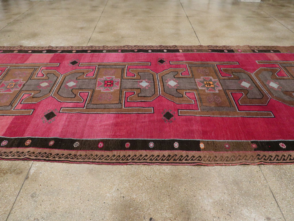 Vintage Turkish Anatolian Wide Gallery Runner, No.30388 - Gss