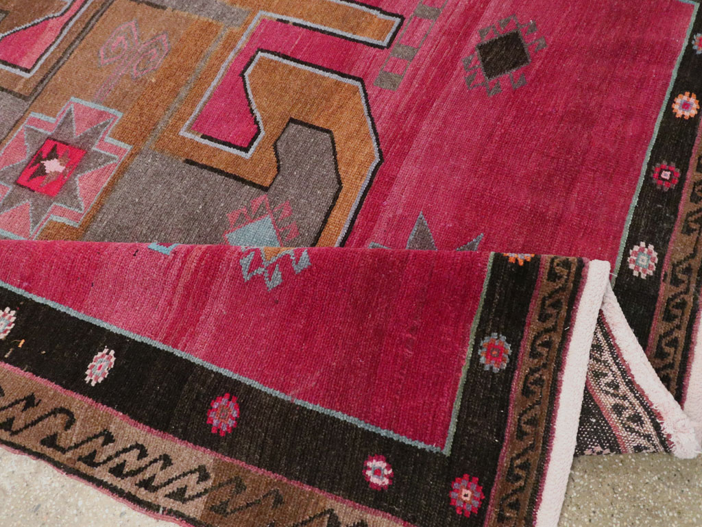 Vintage Turkish Anatolian Wide Gallery Runner, No.30388 - Gss