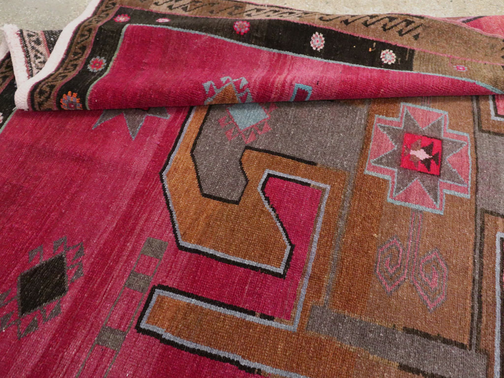 Vintage Turkish Anatolian Wide Gallery Runner, No.30388 - Gss