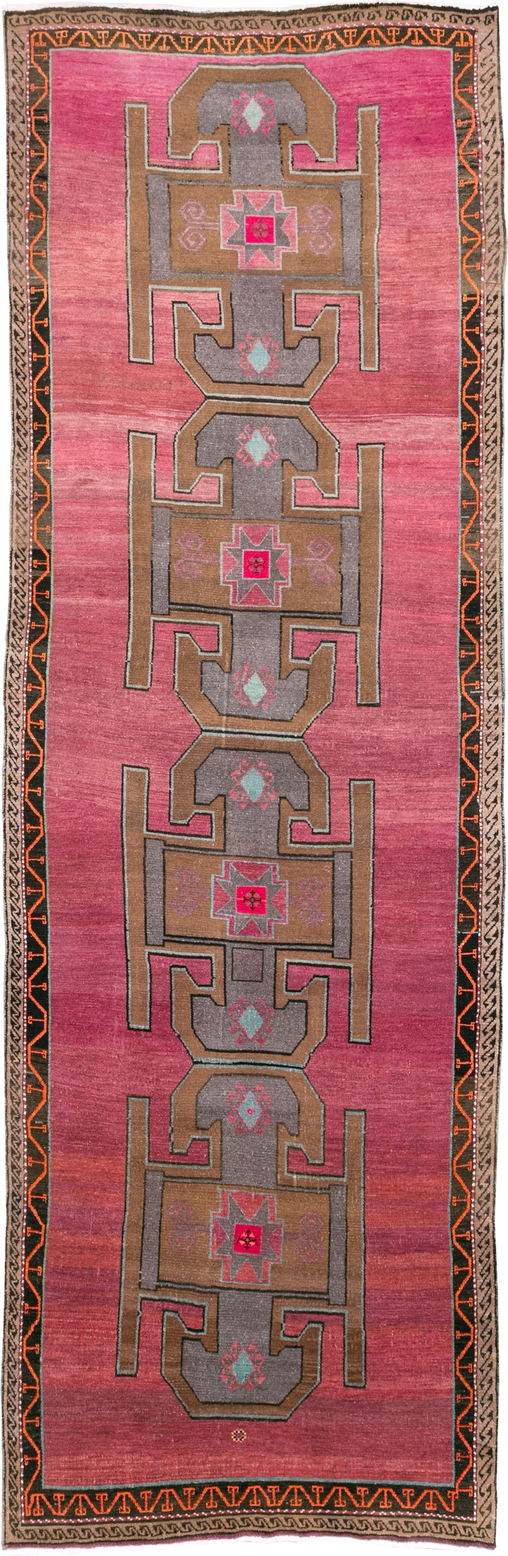 Vintage Mid-Century Anatolian Wide Gallery Runner, No.30389 - Gss