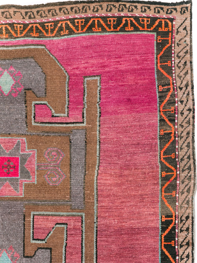 Vintage Mid-Century Anatolian Wide Gallery Runner, No.30389 - Gss