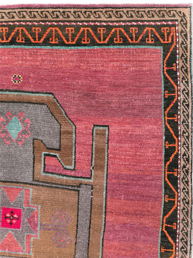 Vintage Mid-Century Anatolian Wide Gallery Runner, No.30389 - Gss