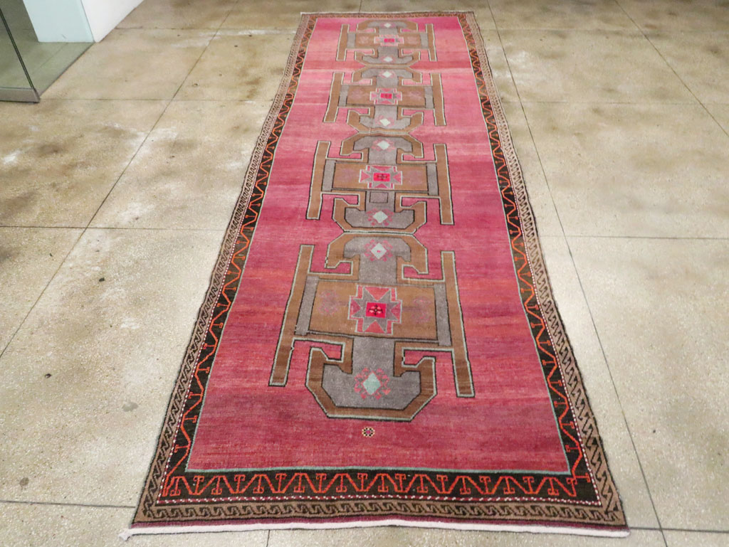 Vintage Mid-Century Anatolian Wide Gallery Runner, No.30389 - Gss
