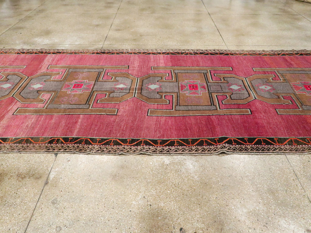 Vintage Mid-Century Anatolian Wide Gallery Runner, No.30389 - Gss
