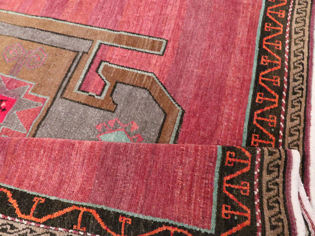 Vintage Mid-Century Anatolian Wide Gallery Runner, No.30389 - Gss