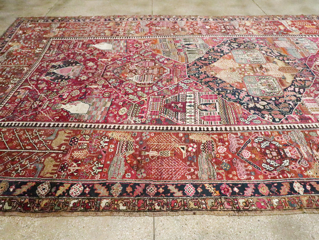 Antique Pictorial Kurdish Rug, No.30391 - Gss