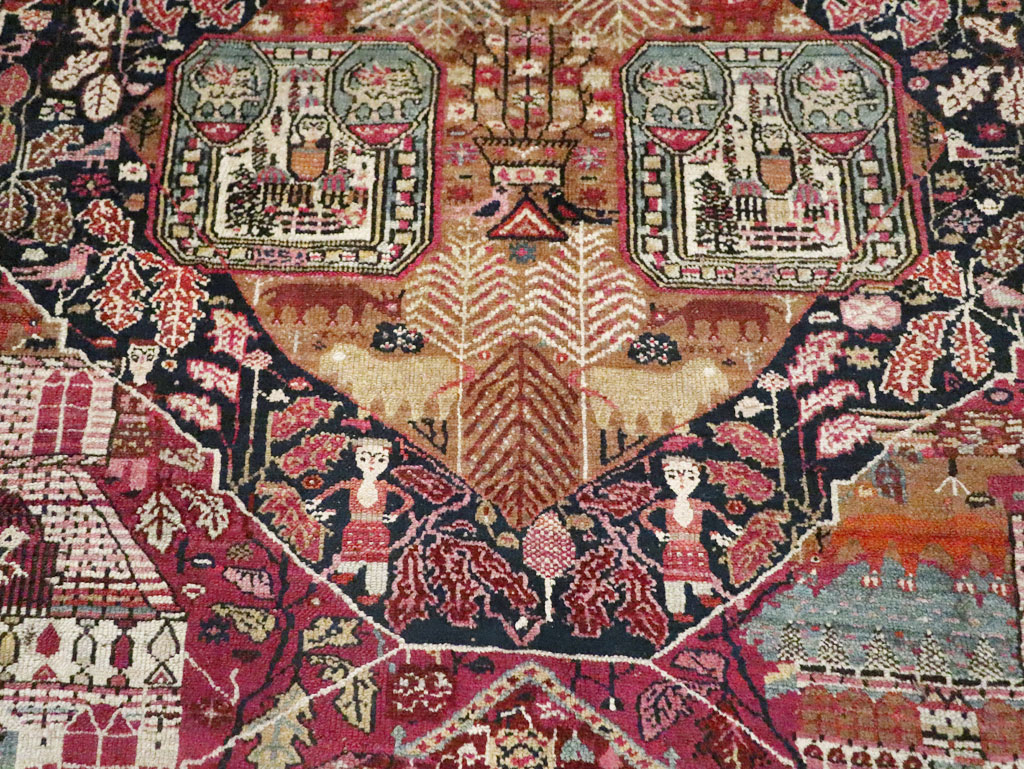 Antique Pictorial Kurdish Rug, No.30391 - Gss
