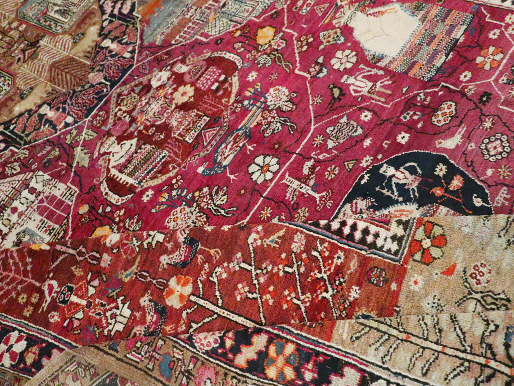 Antique Pictorial Kurdish Rug, No.30391 - Gss