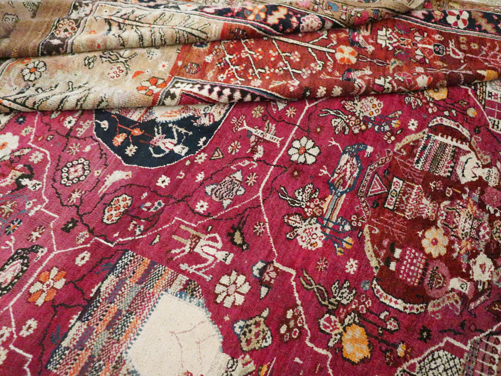 Antique Pictorial Kurdish Rug, No.30391 - Gss