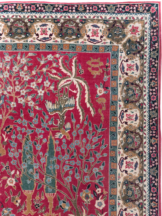 Vintage Indian Lahore Room Size Carpet, No.30396 - Gss