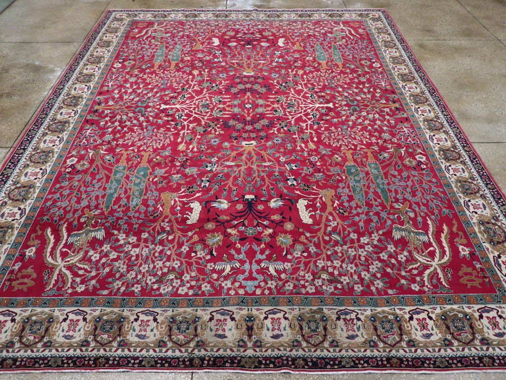 Vintage Indian Lahore Room Size Carpet, No.30396 - Gss