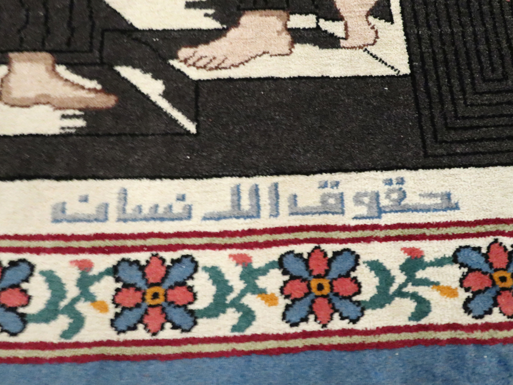 Vintage Egyptian Tabriz Pictorial Rug, No.30406 - Gss