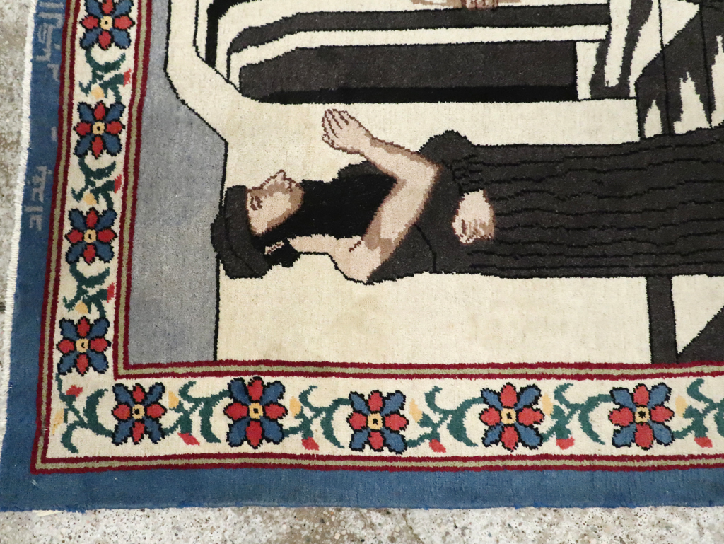 Vintage Egyptian Tabriz Pictorial Rug, No.30406 - Gss