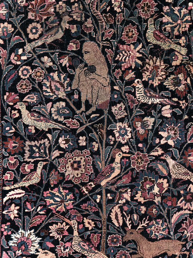 Vintage Persian Pictorial Mashad Rug, No.30407 - Gss