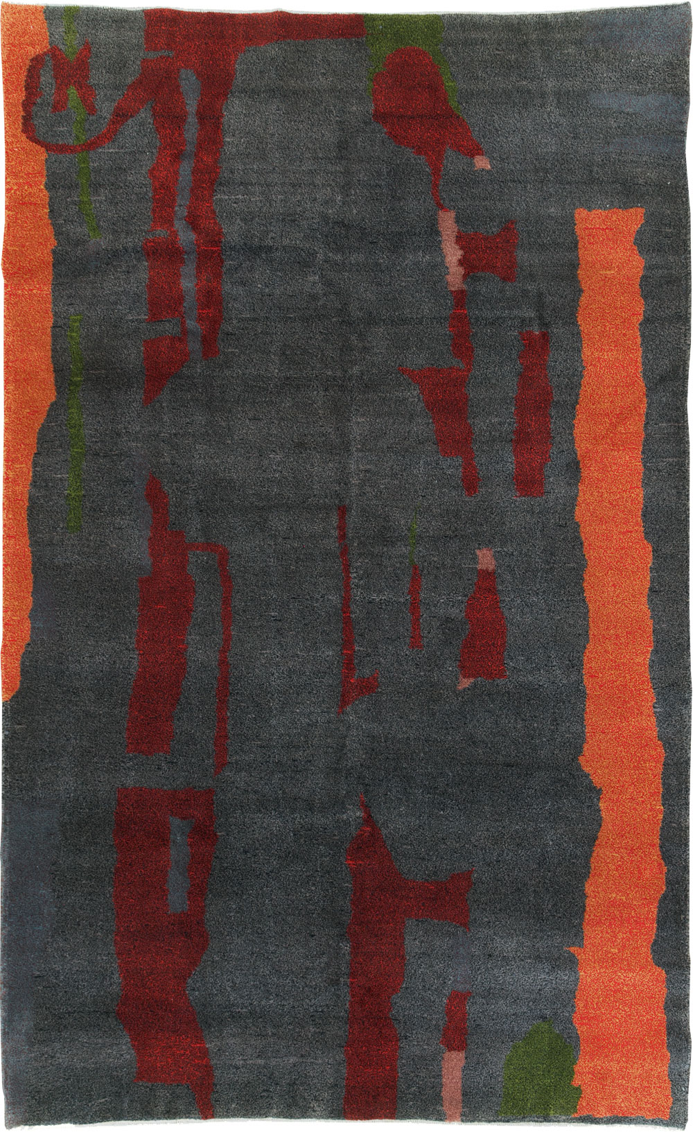 Vintage Turkish Art Deco Style Accent Carpet, No.30408 - Gss