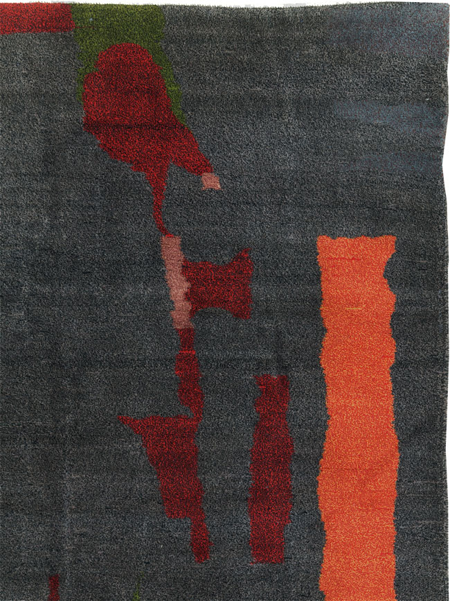 Vintage Turkish Art Deco Style Accent Carpet, No.30408 - Gss