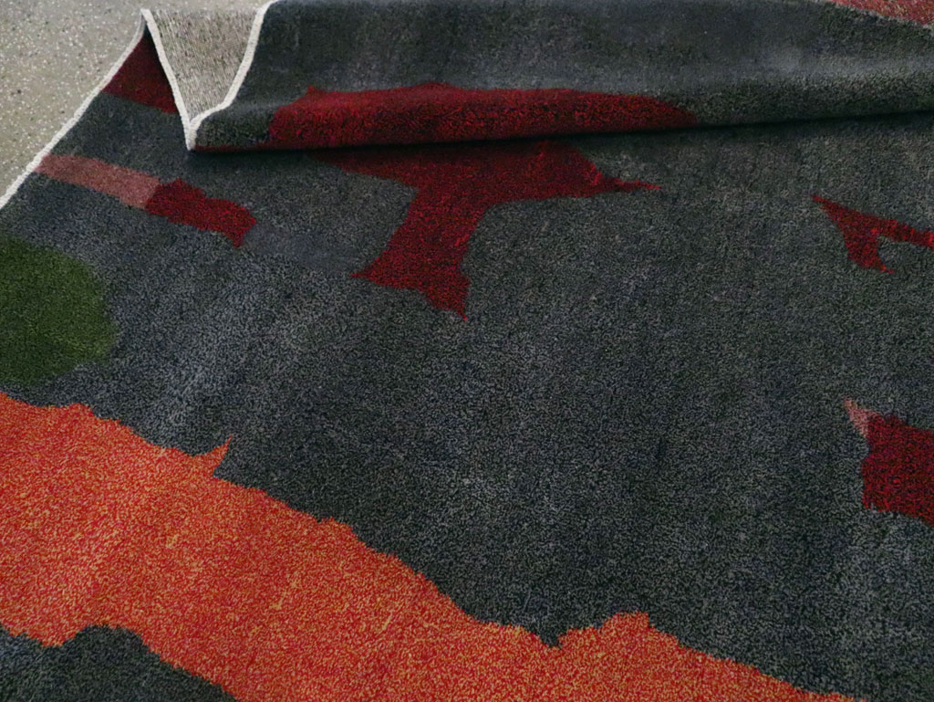 Vintage Turkish Art Deco Style Accent Carpet, No.30408 - Gss