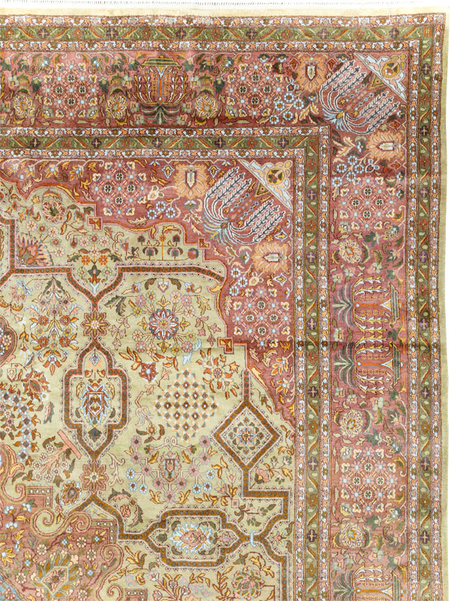 Vintage Persian Silk Kashan, No.30411 - Gss