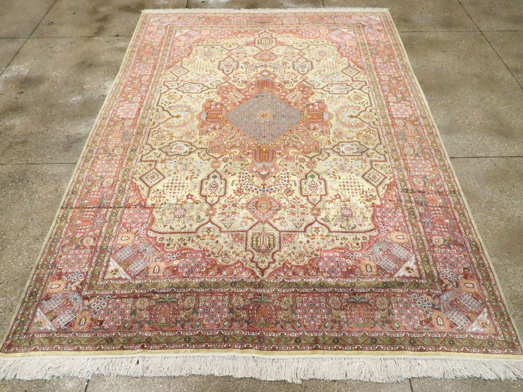 Vintage Persian Silk Kashan, No.30411 - Gss