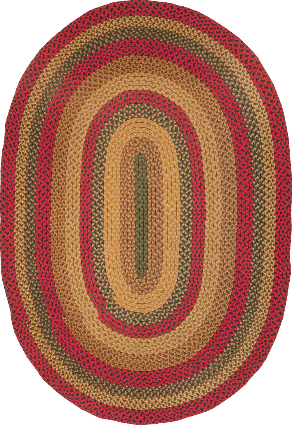 Vintage American Round Oval Braided Room Size Carpet, No.30413 - Gss