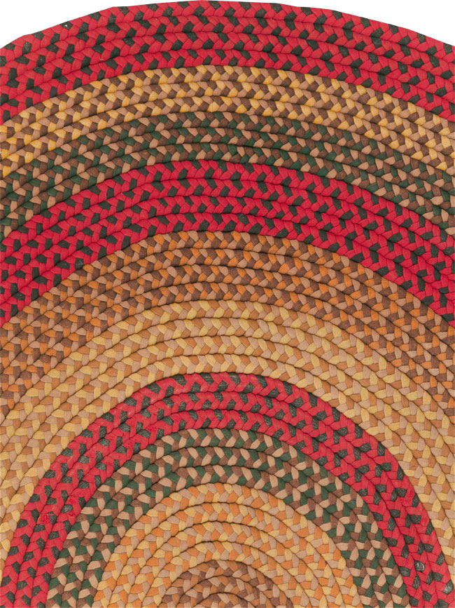 Vintage American Round Oval Braided Room Size Carpet, No.30413 - Gss