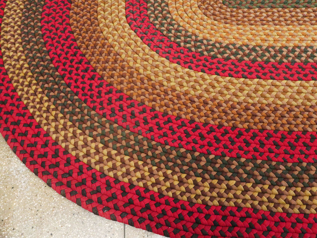 Vintage American Round Oval Braided Room Size Carpet, No.30413 - Gss
