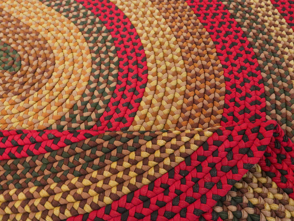 Vintage American Round Oval Braided Room Size Carpet, No.30413 - Gss