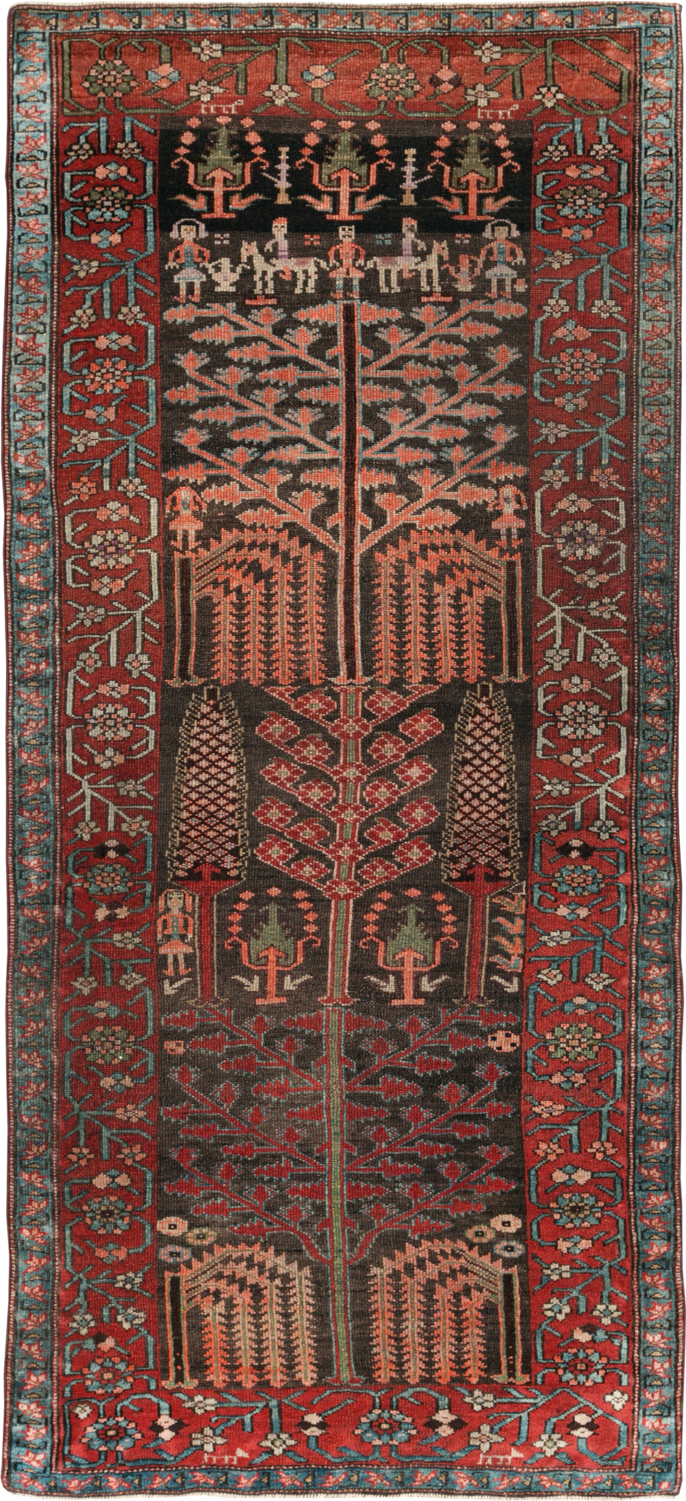 Antique Persian Kurd Throw Rug, No.30416 - Gss