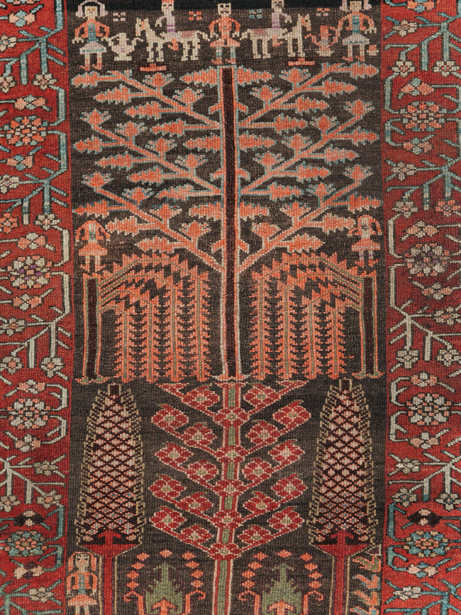 Antique Persian Kurd Throw Rug, No.30416 - Gss