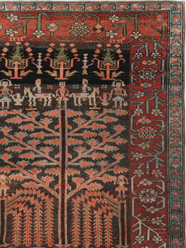 Antique Persian Kurd Throw Rug, No.30416 - Gss