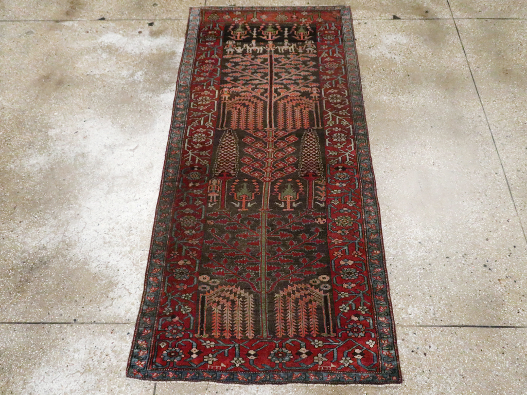 Antique Persian Kurd Throw Rug, No.30416 - Gss