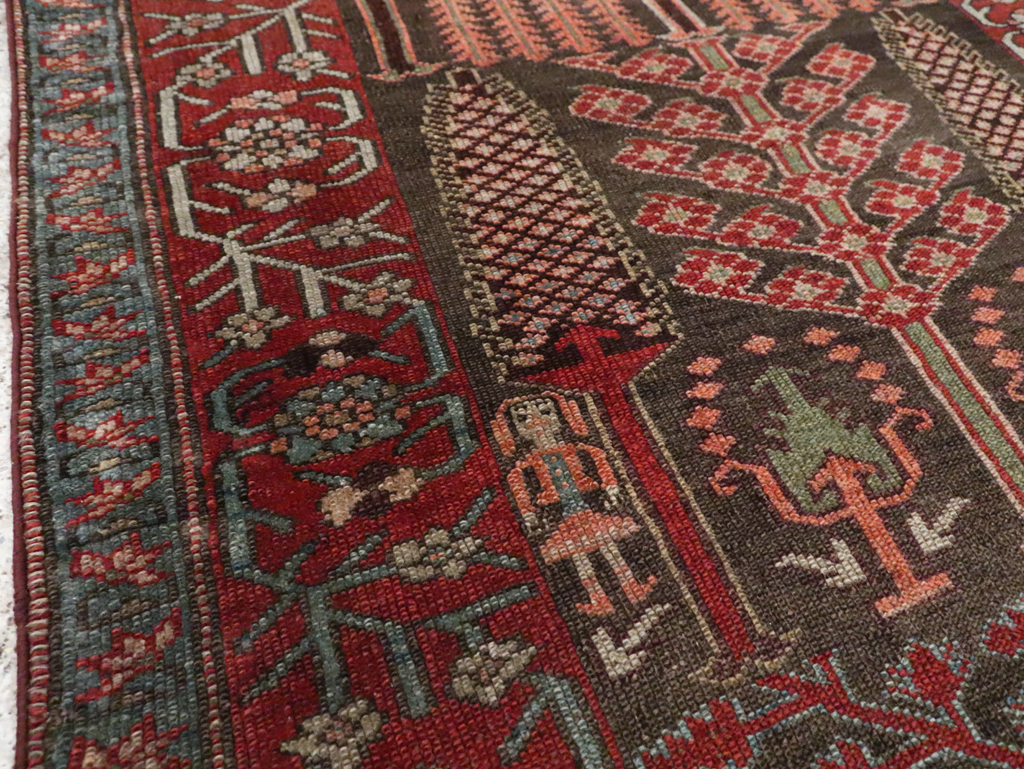 Antique Persian Kurd Throw Rug, No.30416 - Gss