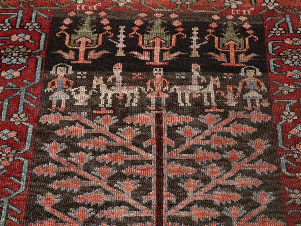 Antique Persian Kurd Throw Rug, No.30416 - Gss