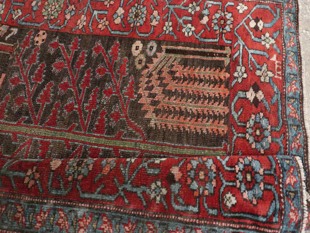 Antique Persian Kurd Throw Rug, No.30416 - Gss