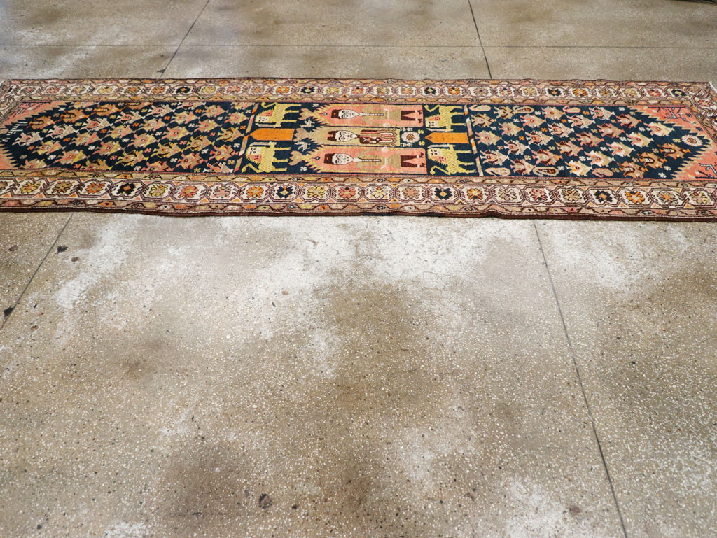 Antique Persian Hamadan Pictorial Runner, No.30426 - Gss