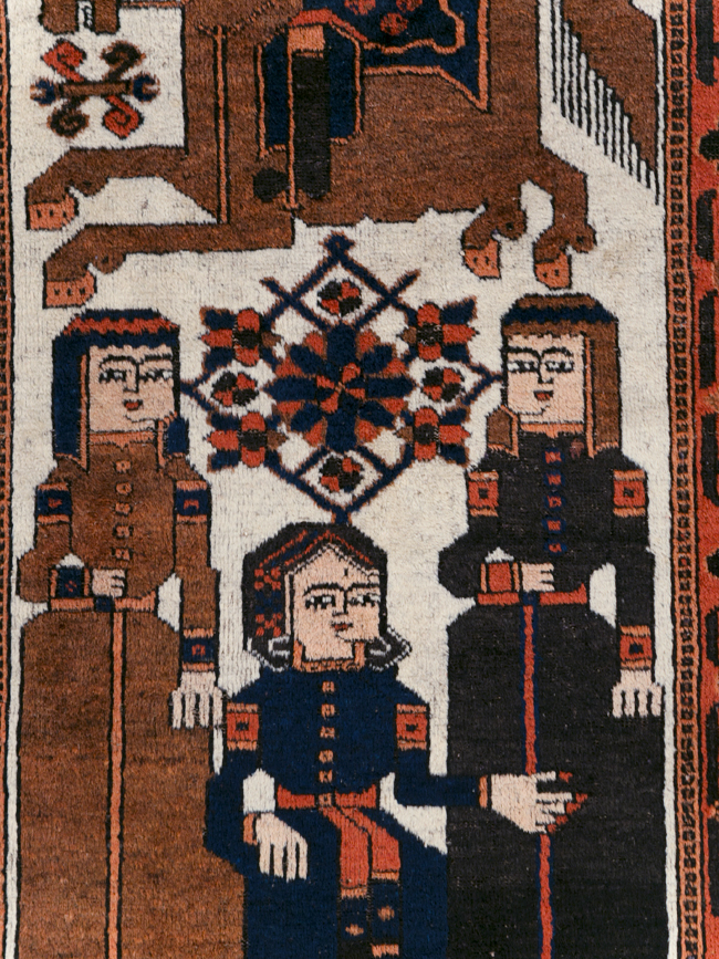 Vintage Pictorial Bakhtiari Rug, No.30427 - Gss