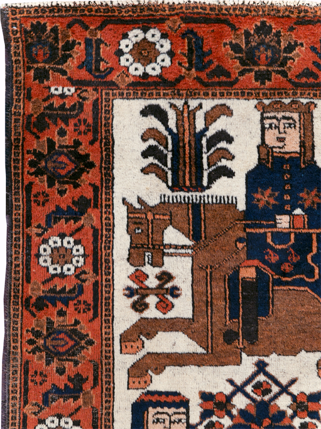 Vintage Pictorial Bakhtiari Rug, No.30427 - Gss