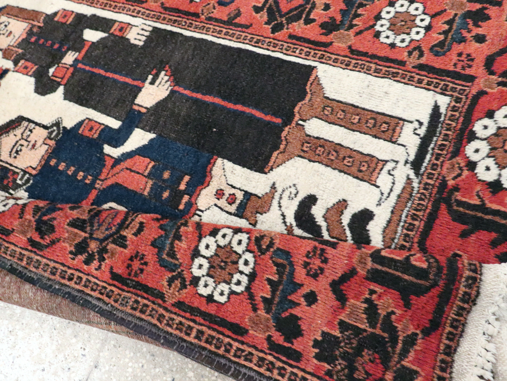 Vintage Pictorial Bakhtiari Rug, No.30427 - Gss