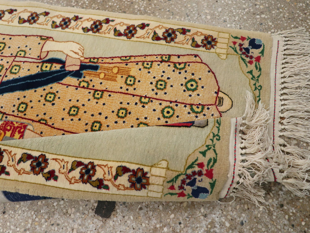 Vintage Persian Pictorial Kashan Rug, No.30438 - Gss