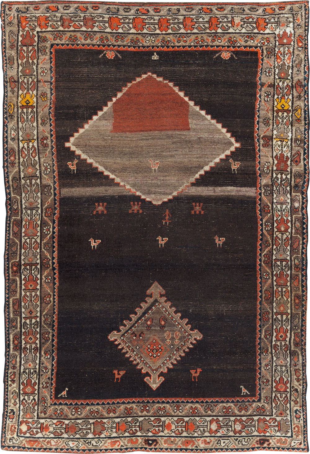 Antique Persian Hamadan Accent Rug, No.30439 - Gss