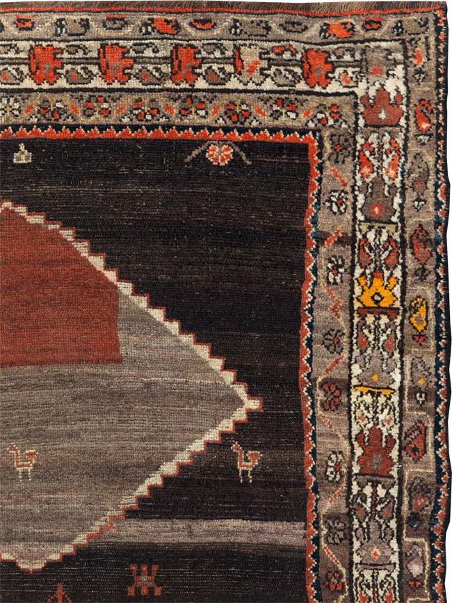 Antique Persian Hamadan Accent Rug, No.30439 - Gss