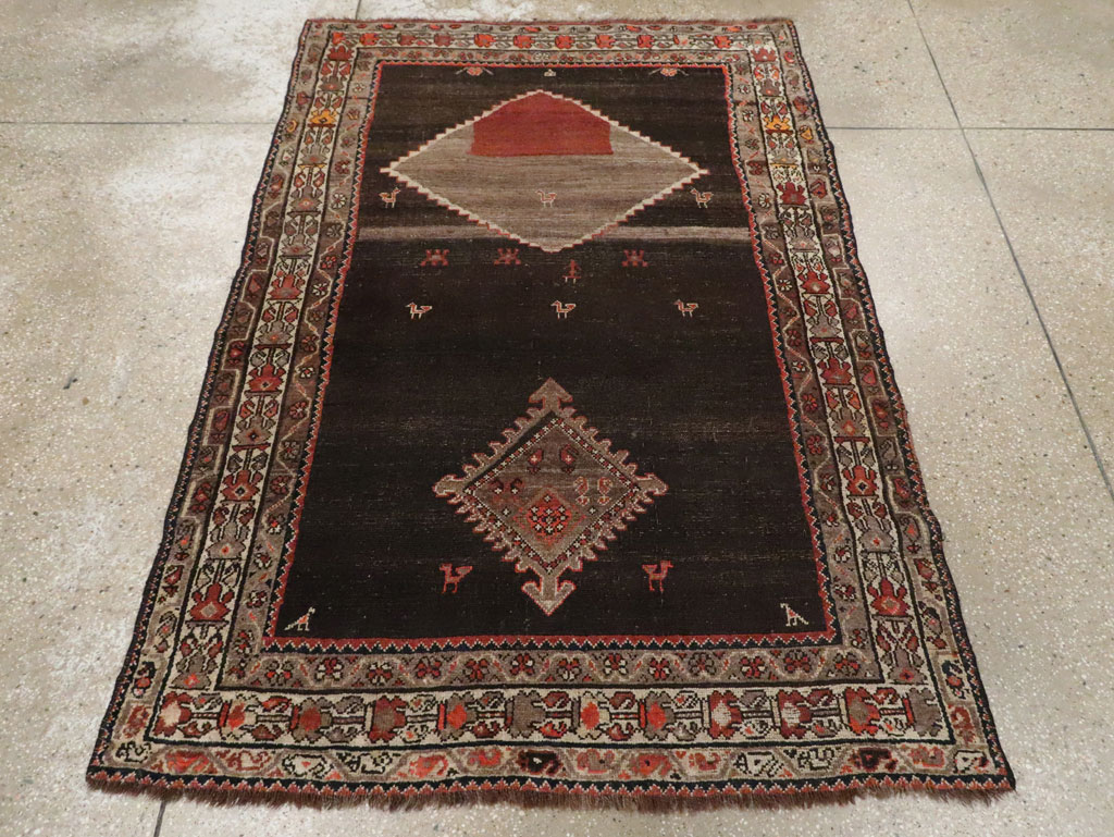 Antique Persian Hamadan Accent Rug, No.30439 - Gss