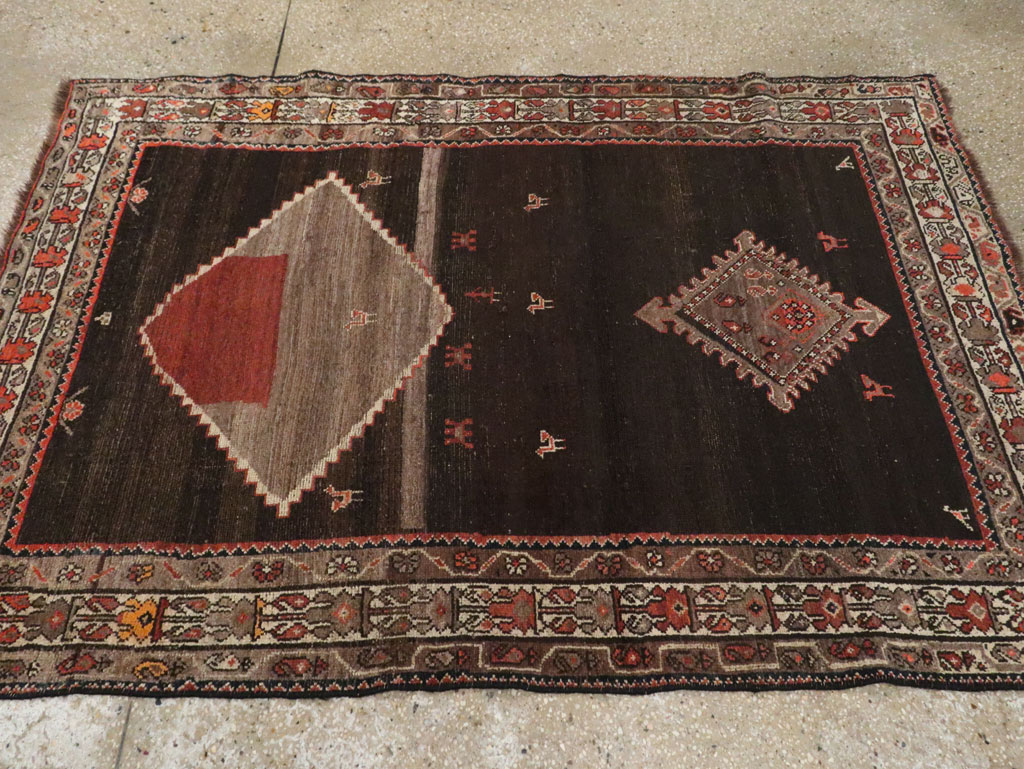 Antique Persian Hamadan Accent Rug, No.30439 - Gss