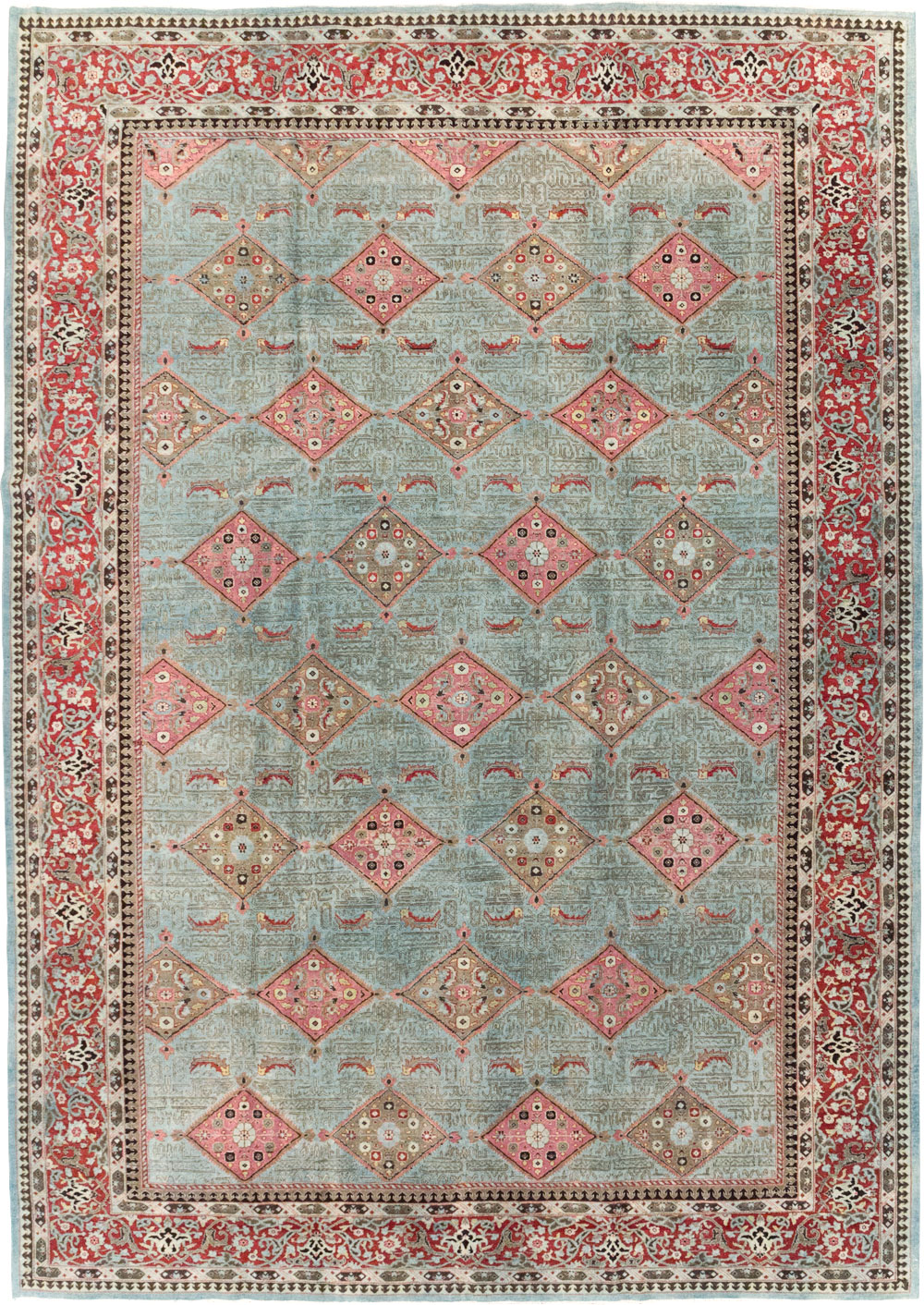 Antique Persian Kashan Room Size Carpet, No.30442 - Gss