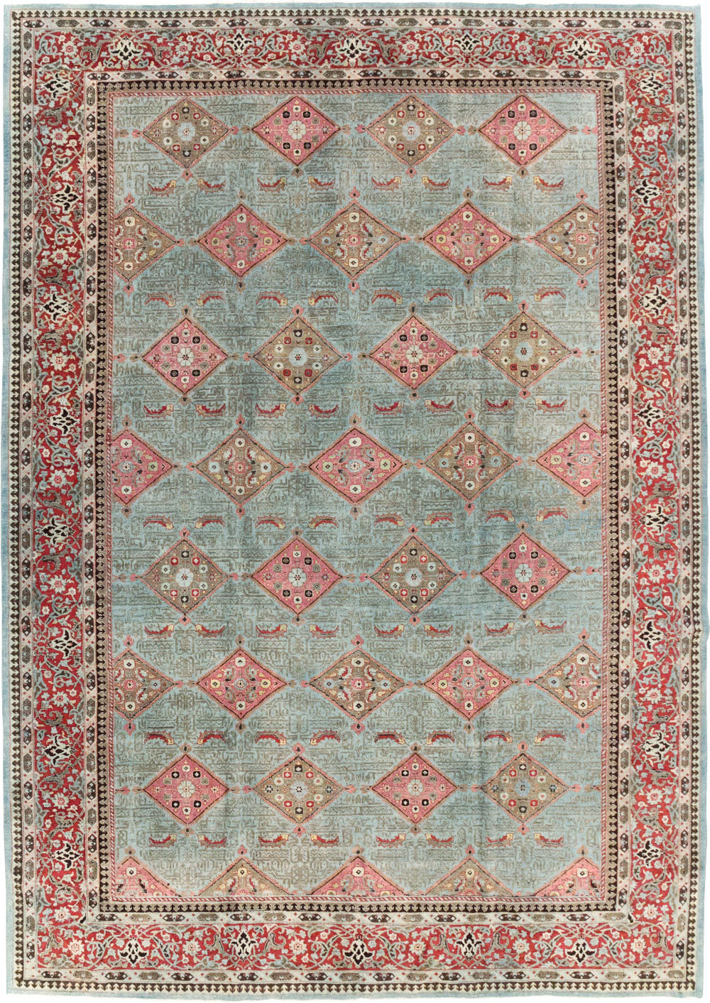 Antique Persian Kashan Room Size Carpet, No.30442 - Gss