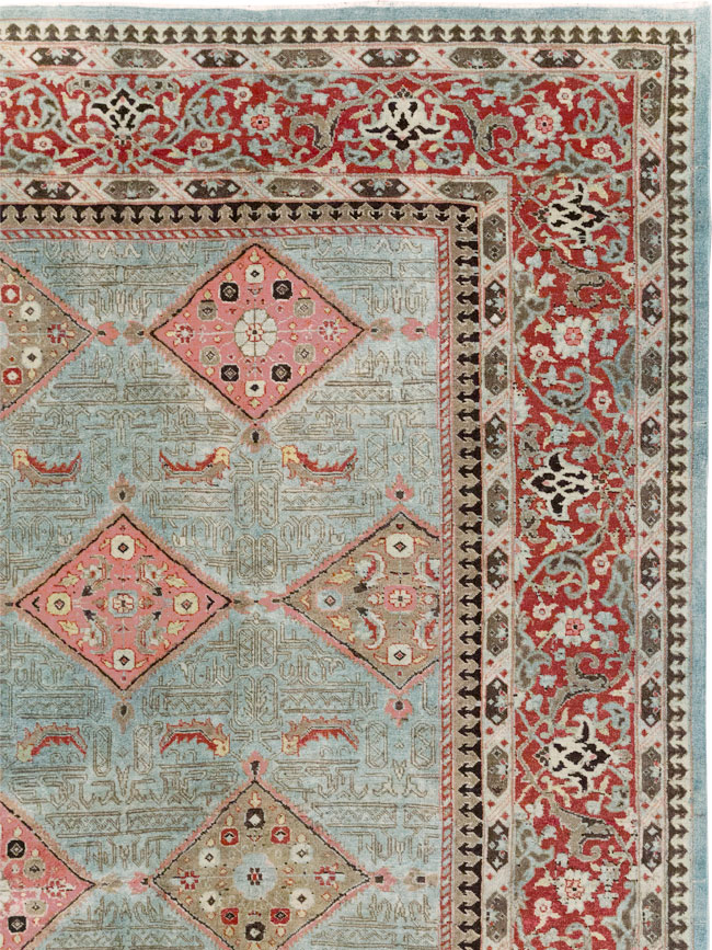 Antique Persian Kashan Room Size Carpet, No.30442 - Gss