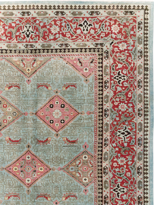 Antique Persian Kashan Room Size Carpet, No.30442 - Gss