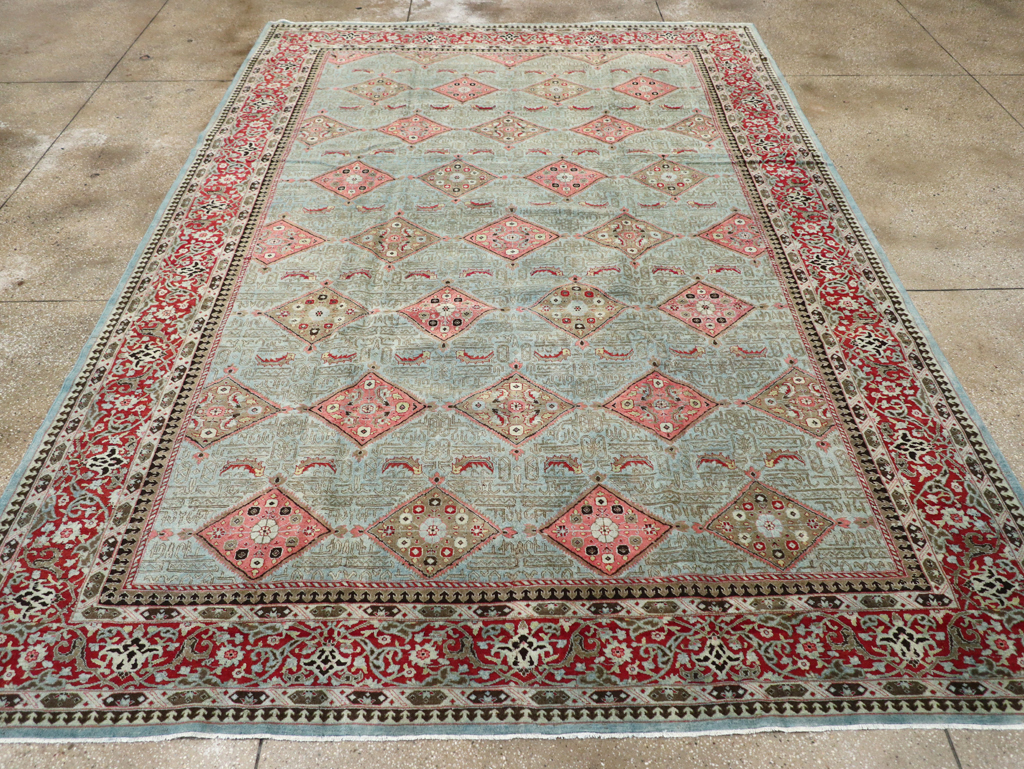 Antique Persian Kashan Room Size Carpet, No.30442 - Gss