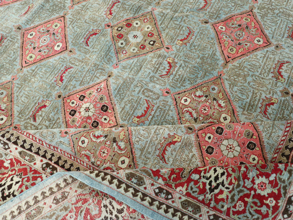 Antique Persian Kashan Room Size Carpet, No.30442 - Gss